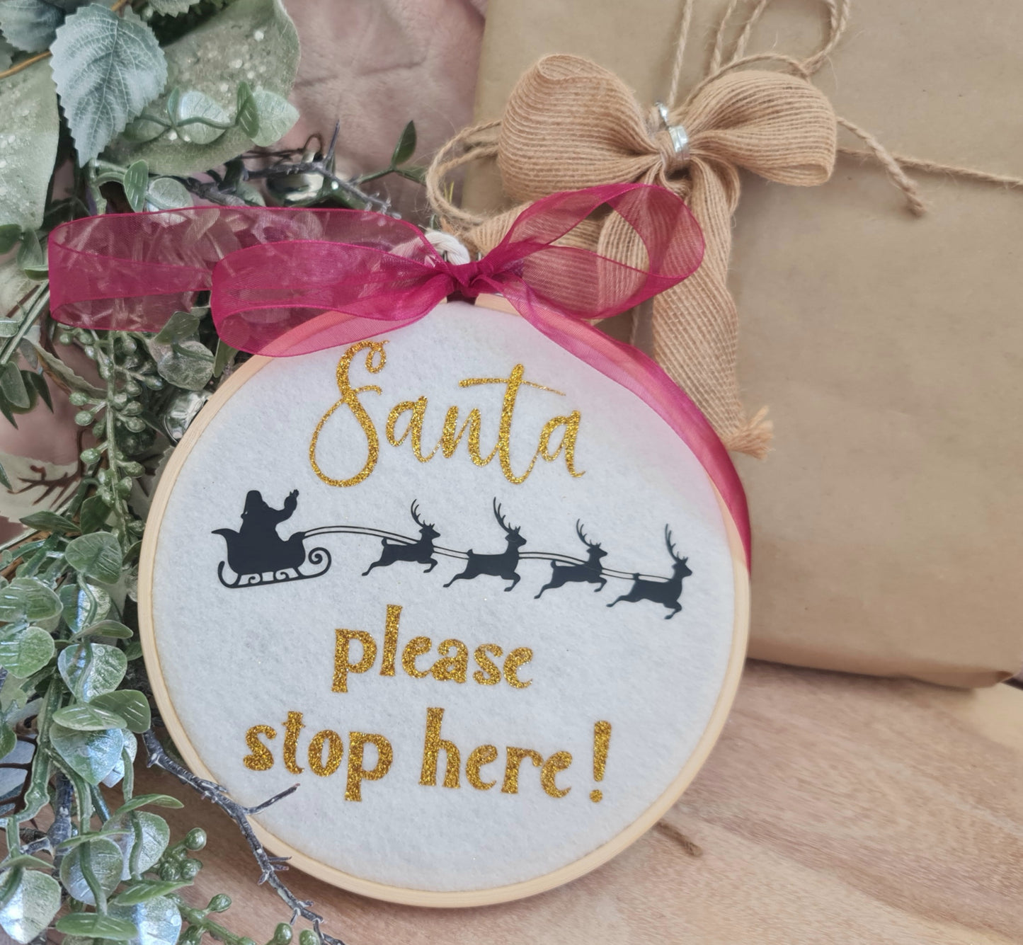 Santa please stop here decoration