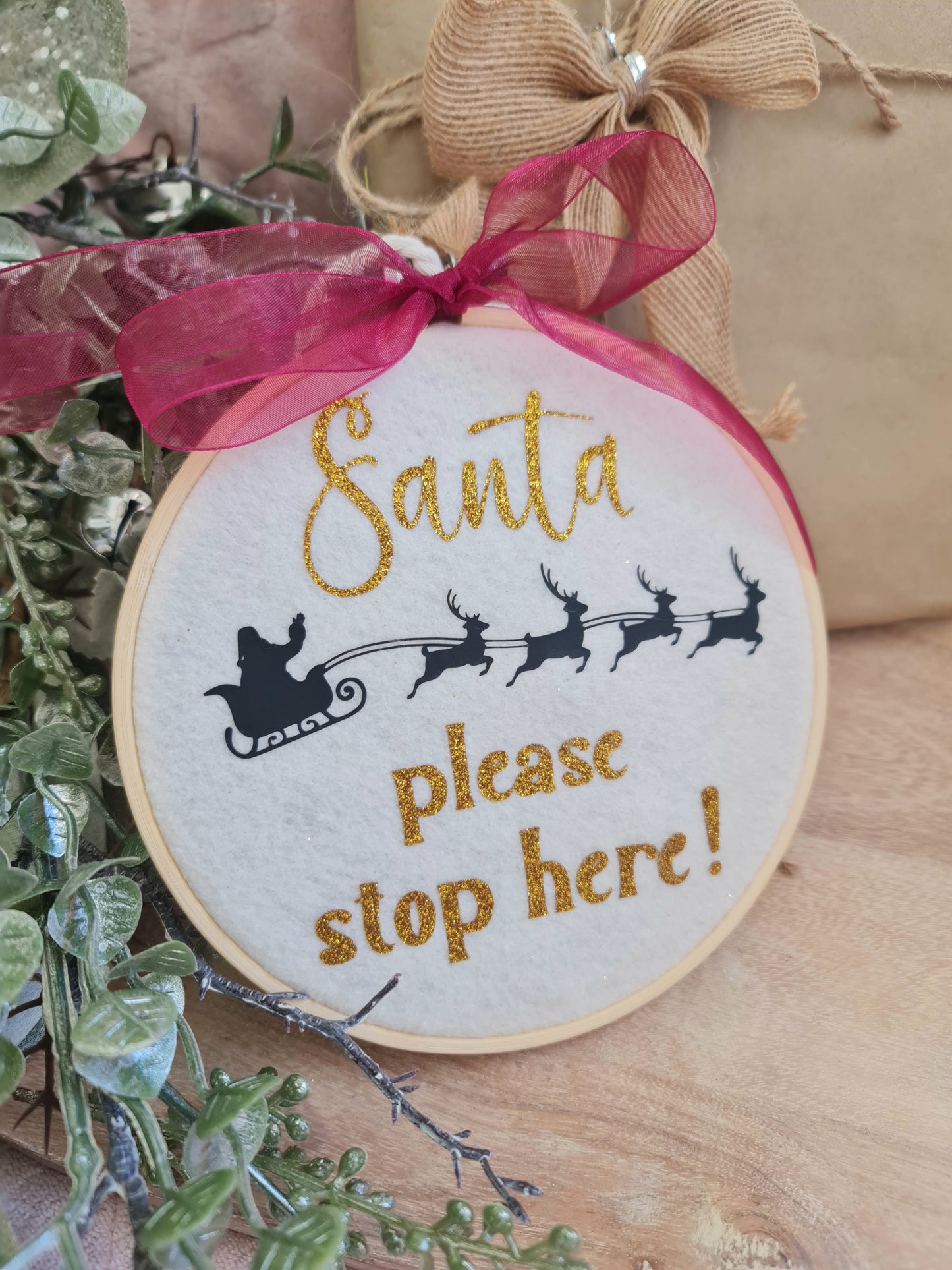 Santa please stop here decoration