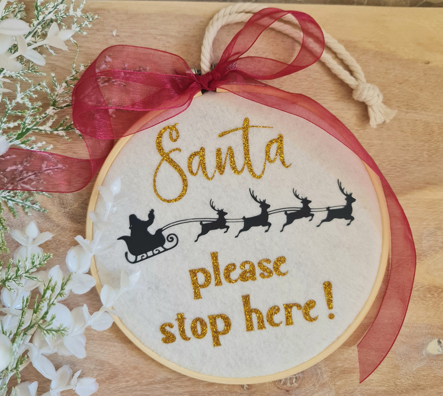 Santa please stop here decoration