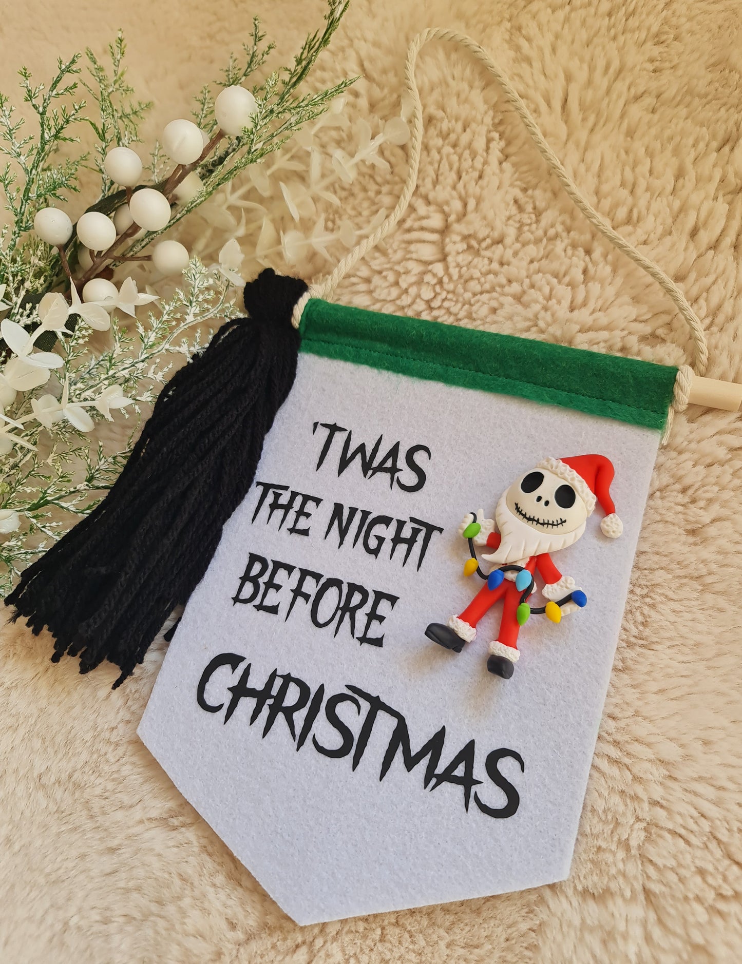 'Twas The Night Before Christmas felt banner