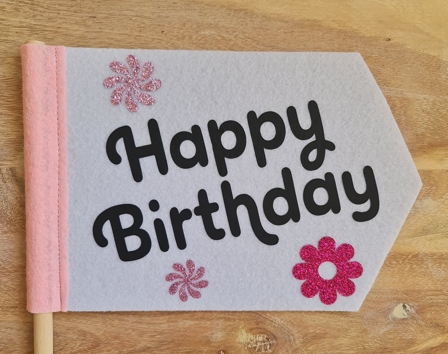Happy Birthday felt flag