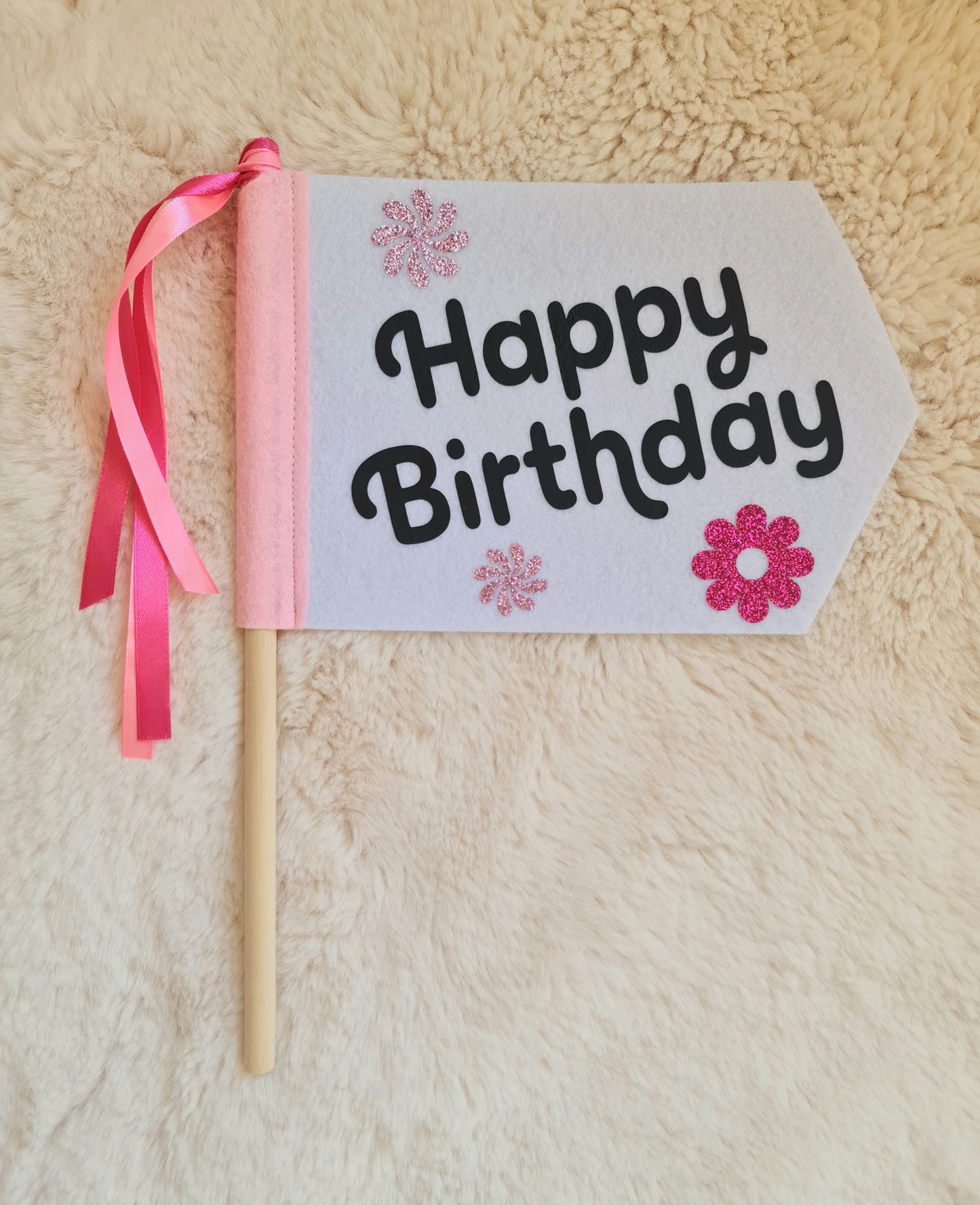 Happy Birthday felt flag