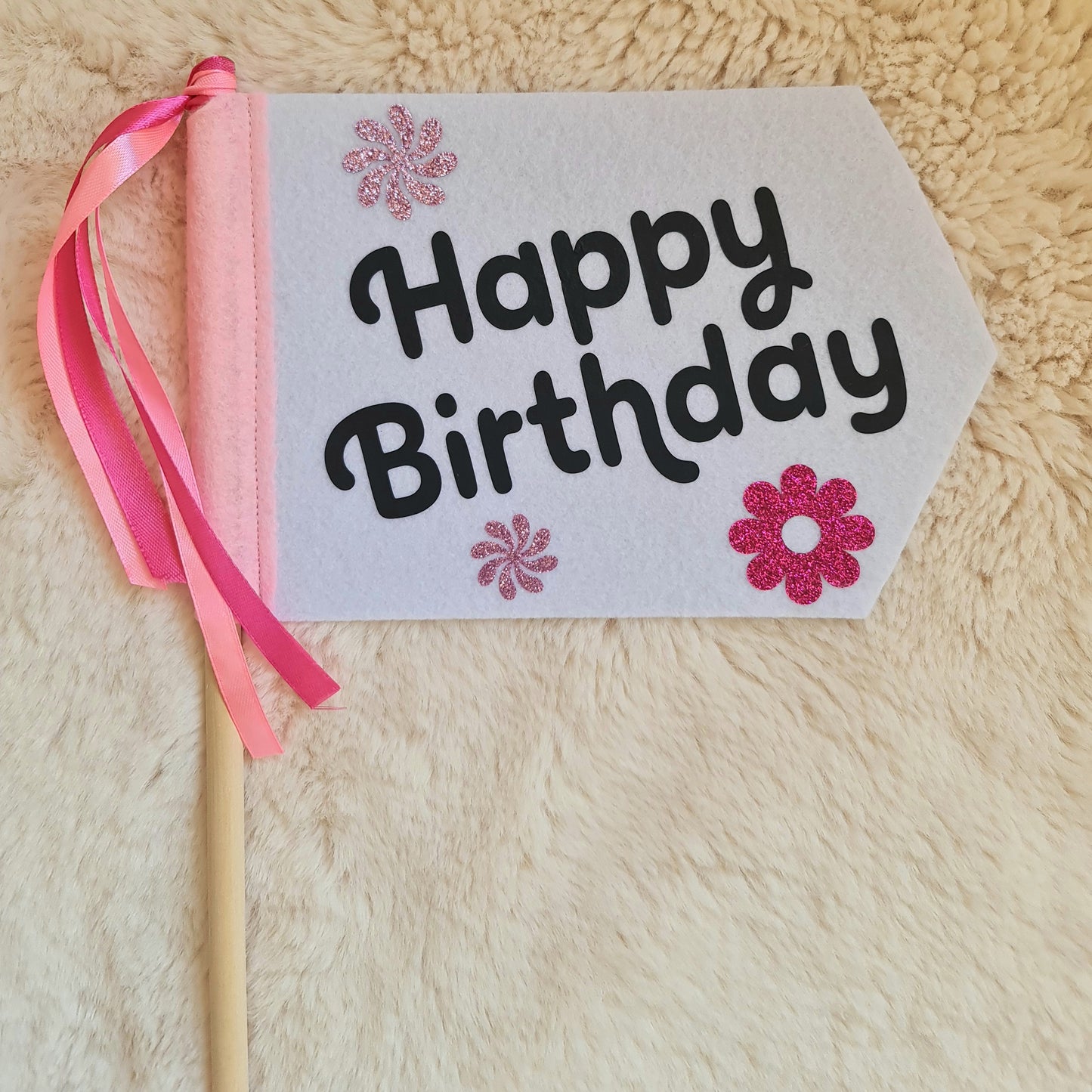 Happy Birthday felt flag
