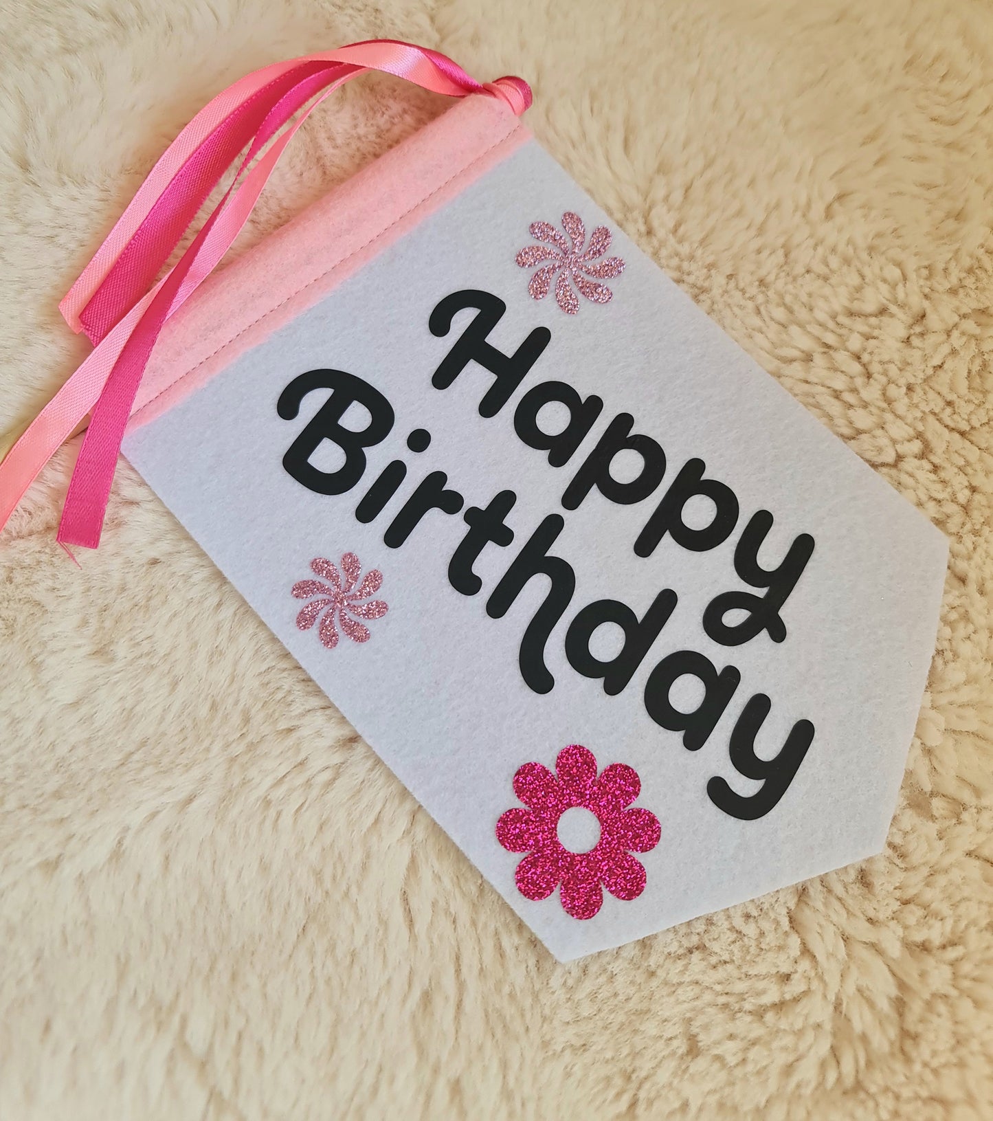Happy Birthday felt flag