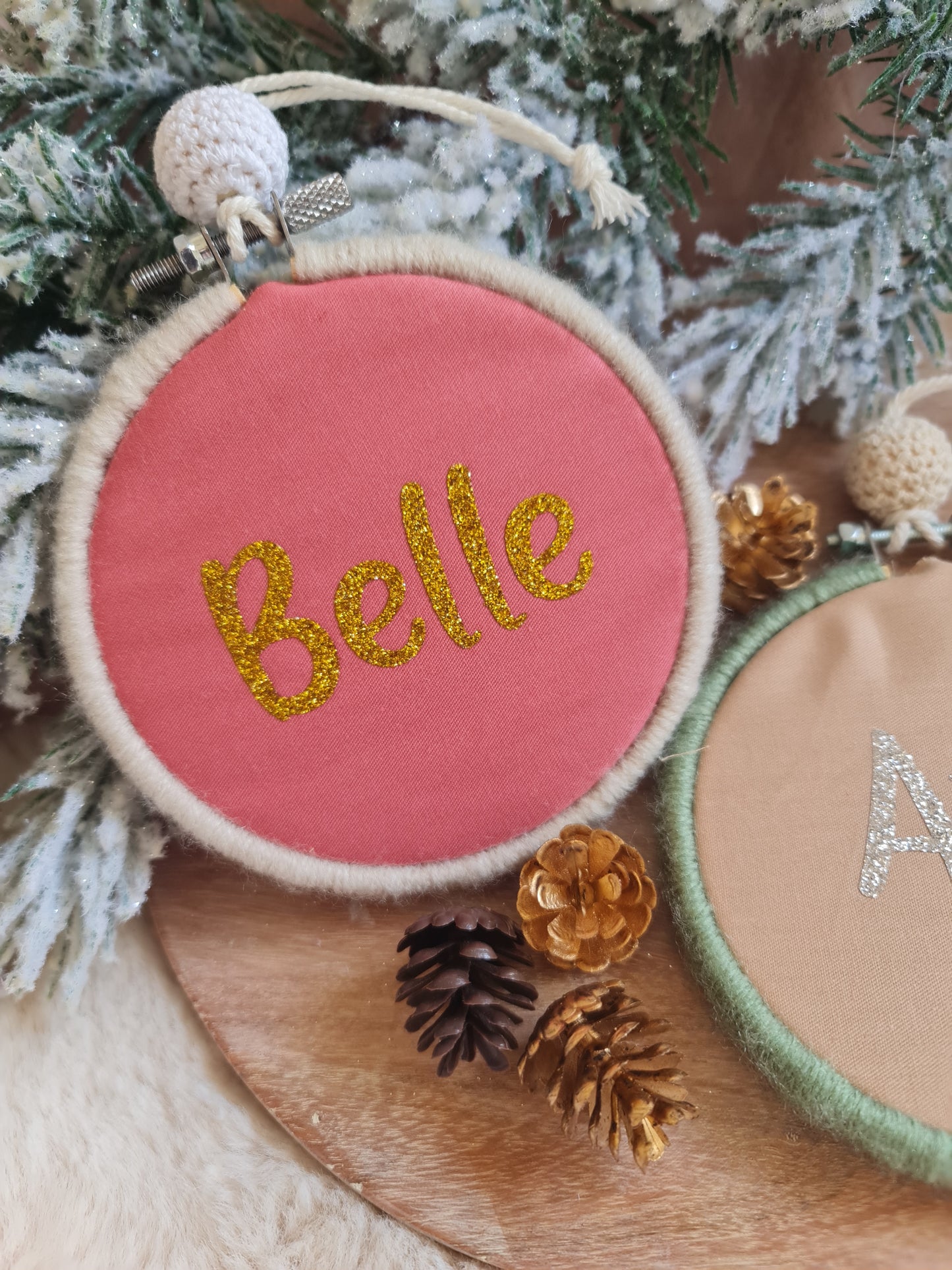 Personalised Christmas ornament - dusty pink