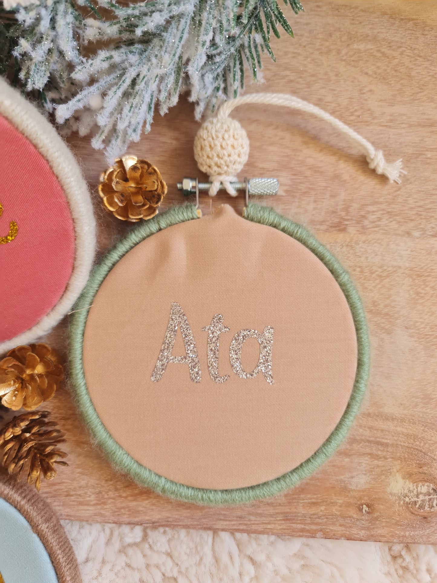Personalised Christmas ornament - beige