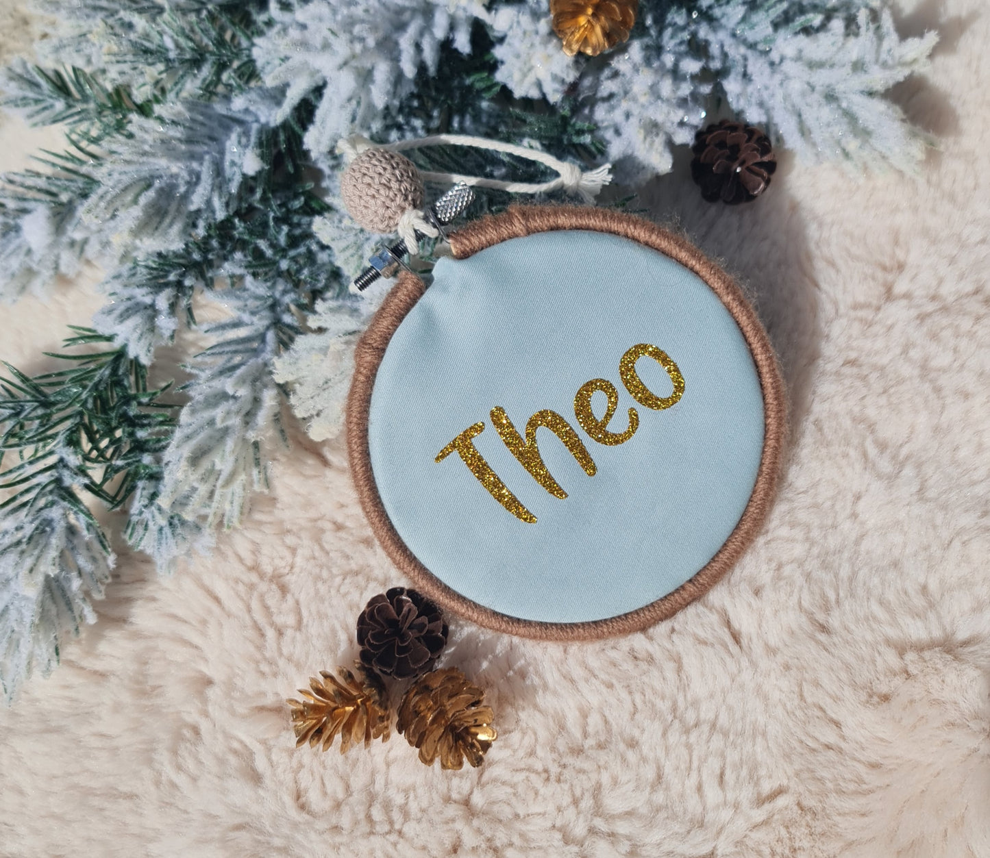 Personalised Christmas ornament - dusty blue