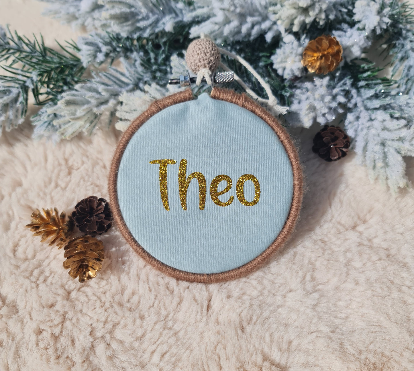 Personalised Christmas ornament - dusty blue