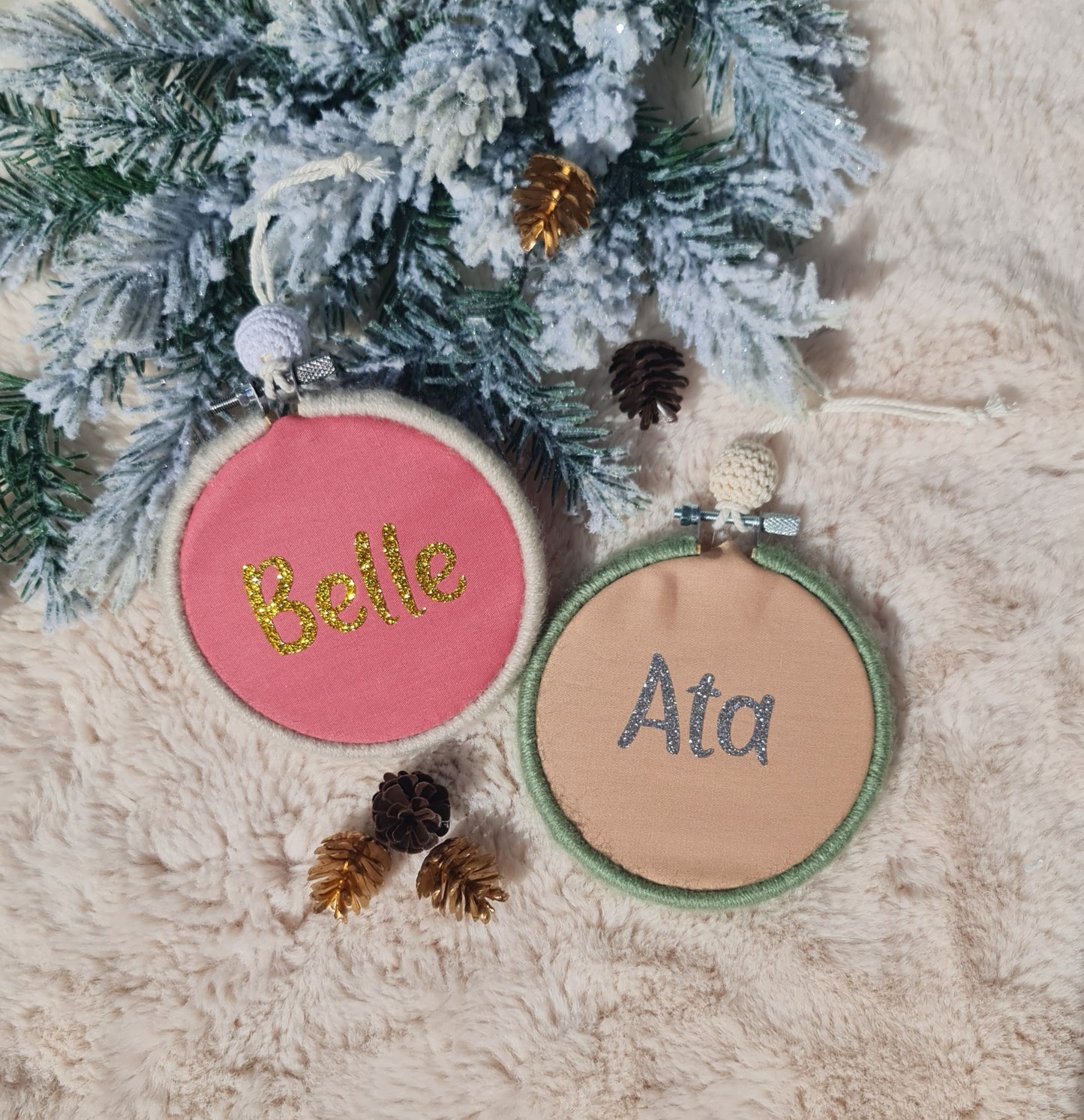 Personalised Christmas ornament - beige