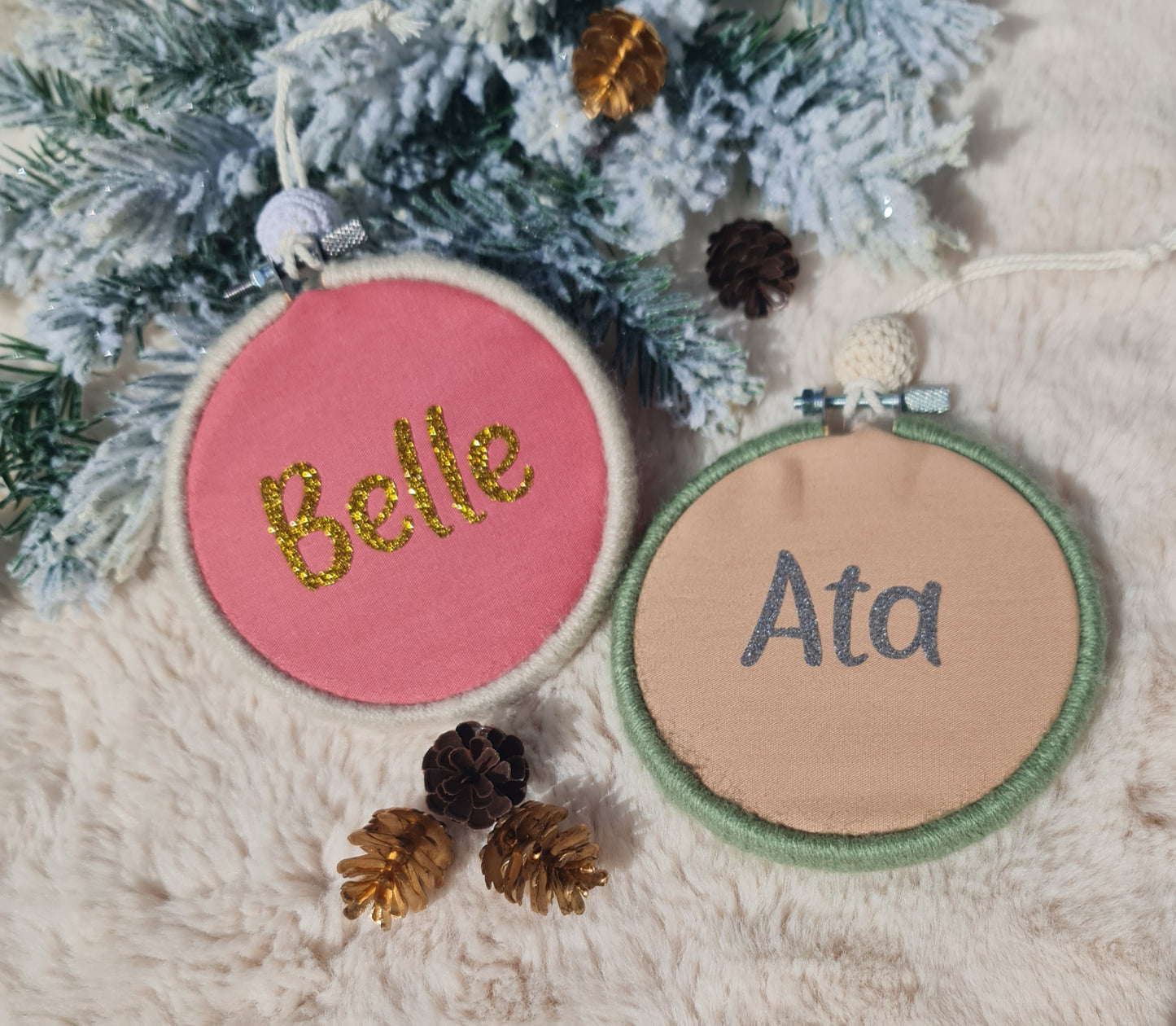 Personalised Christmas ornament - beige