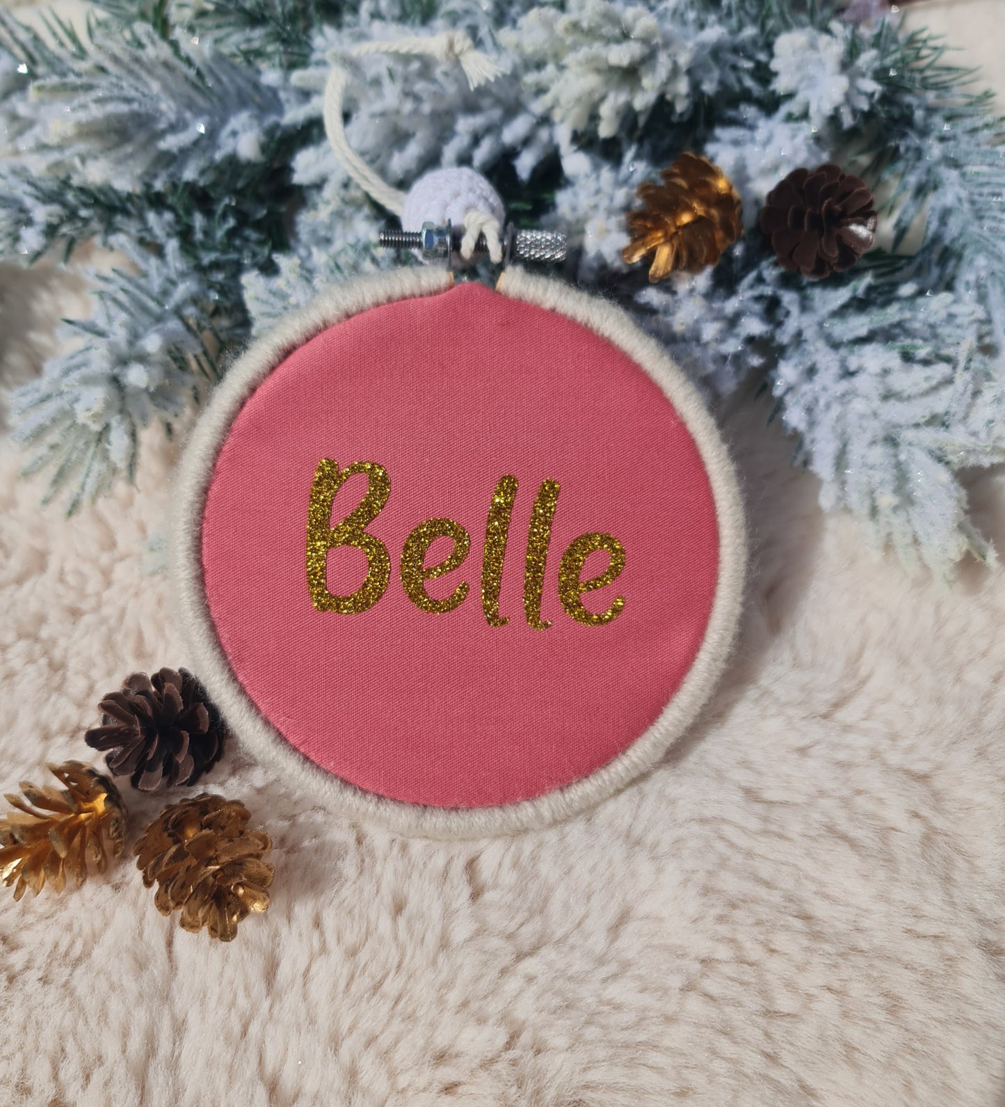Personalised Christmas ornament - dusty pink