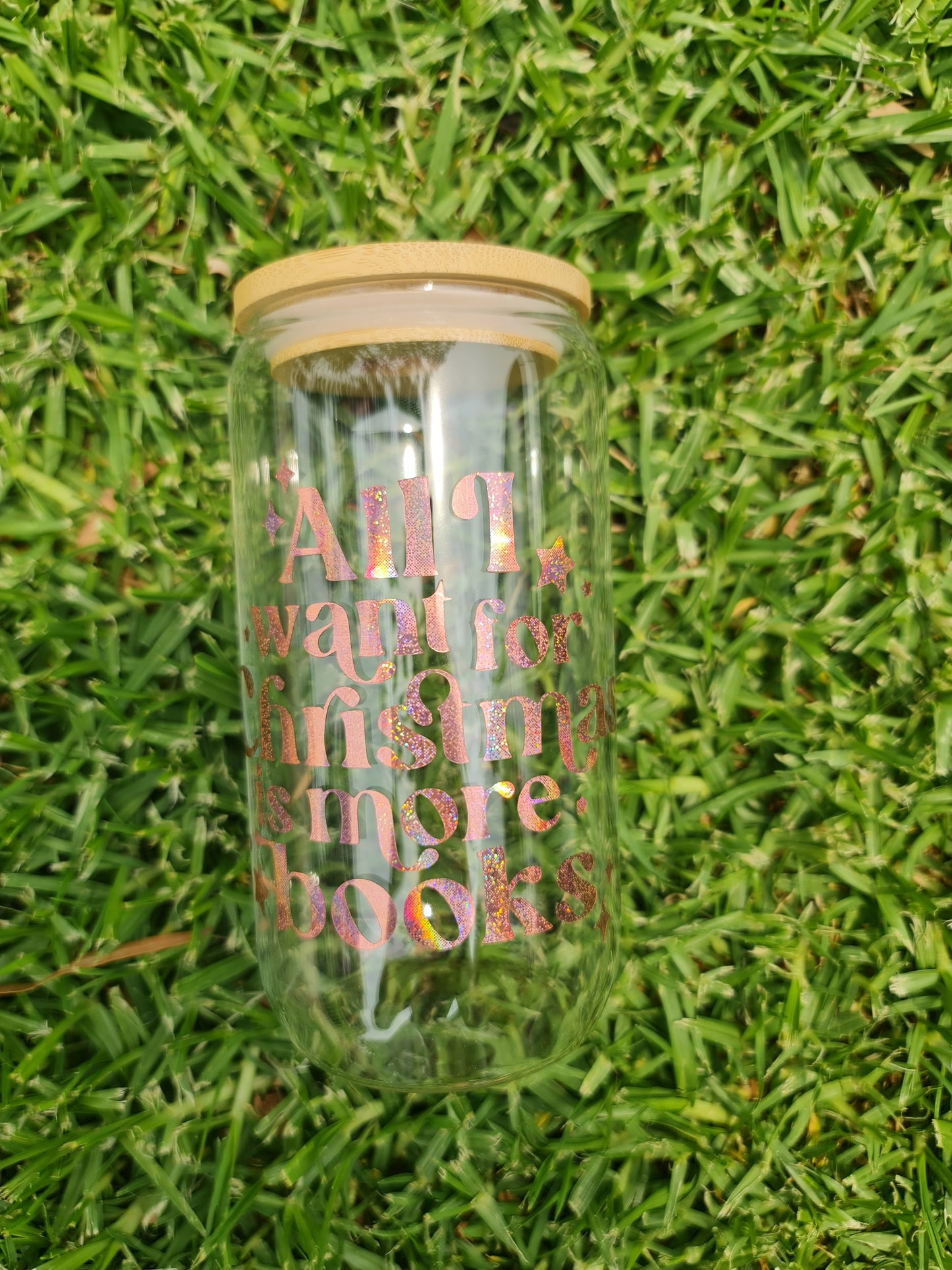 All I want for Christmas glass cup 16oz