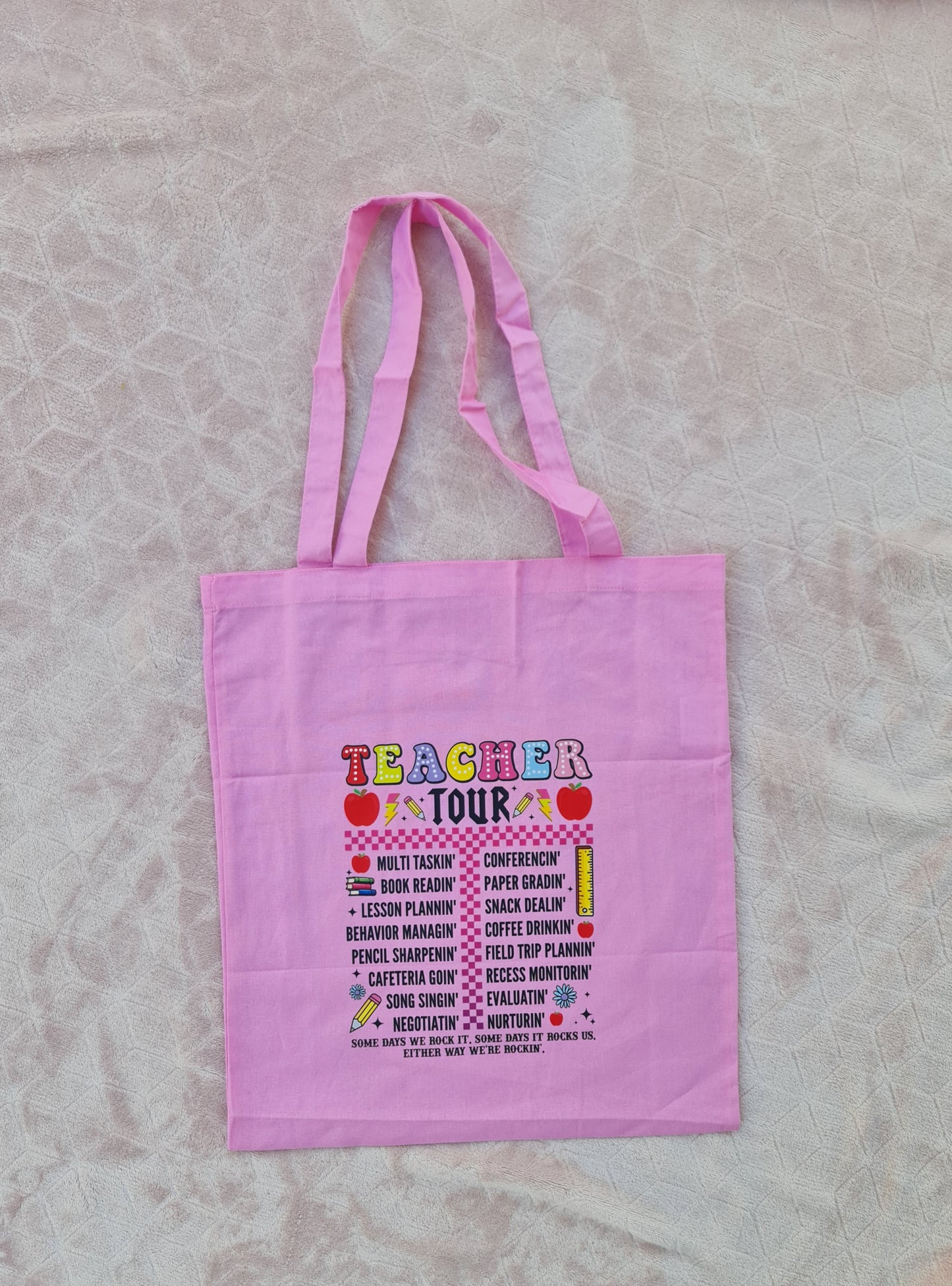 Teacher tour tote bag