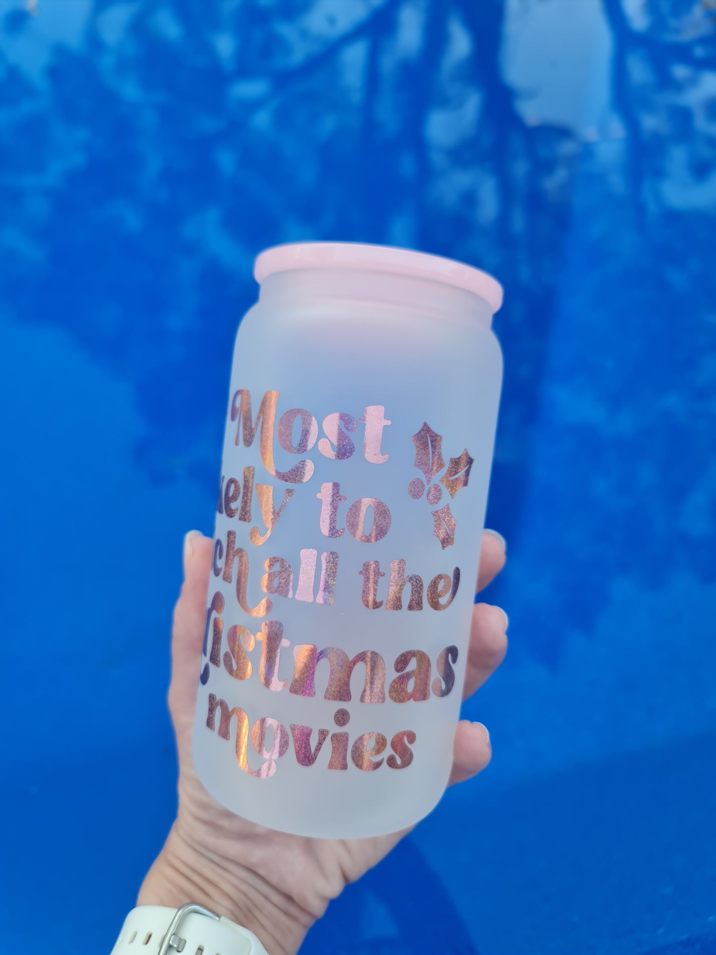 Christmas movies glass cup