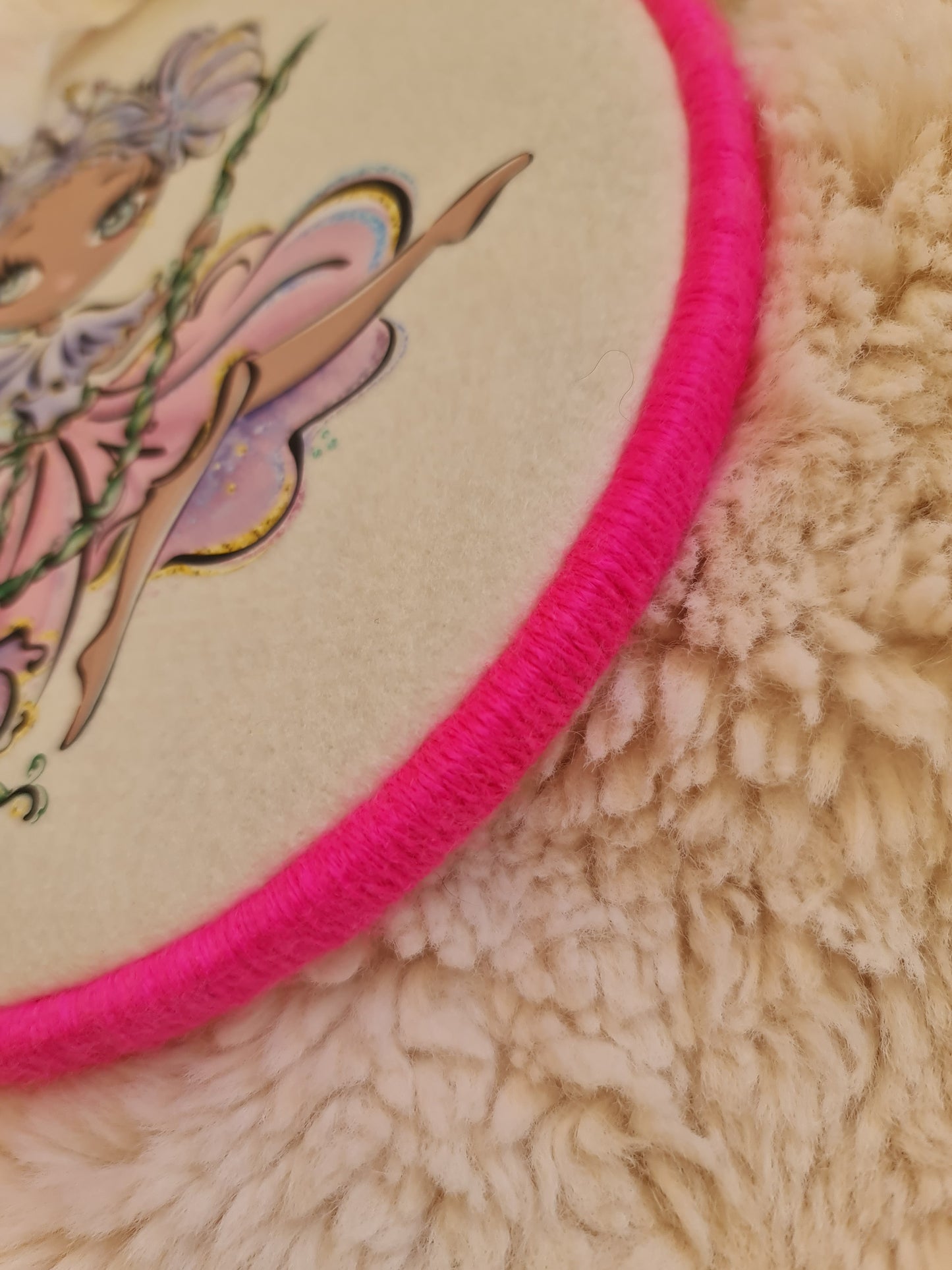 Fairy wall art, hanging keepsake hoop