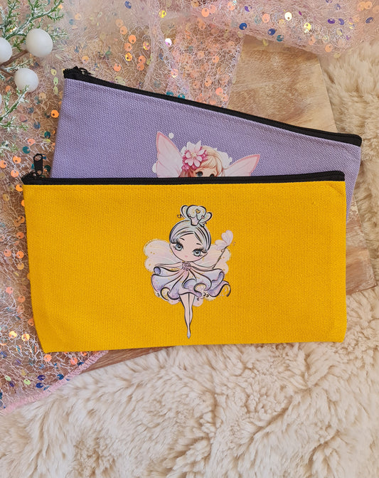 Yellow pencil case, cosmetic bag