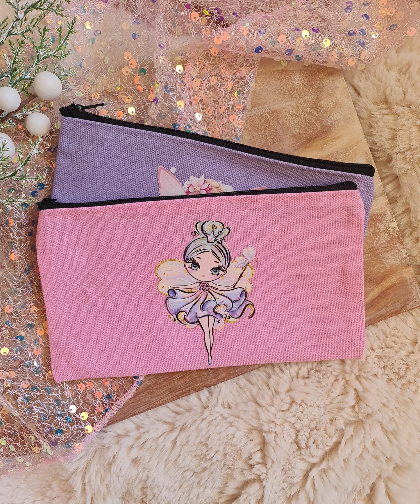 Pink Pencil case / cosmetic bag