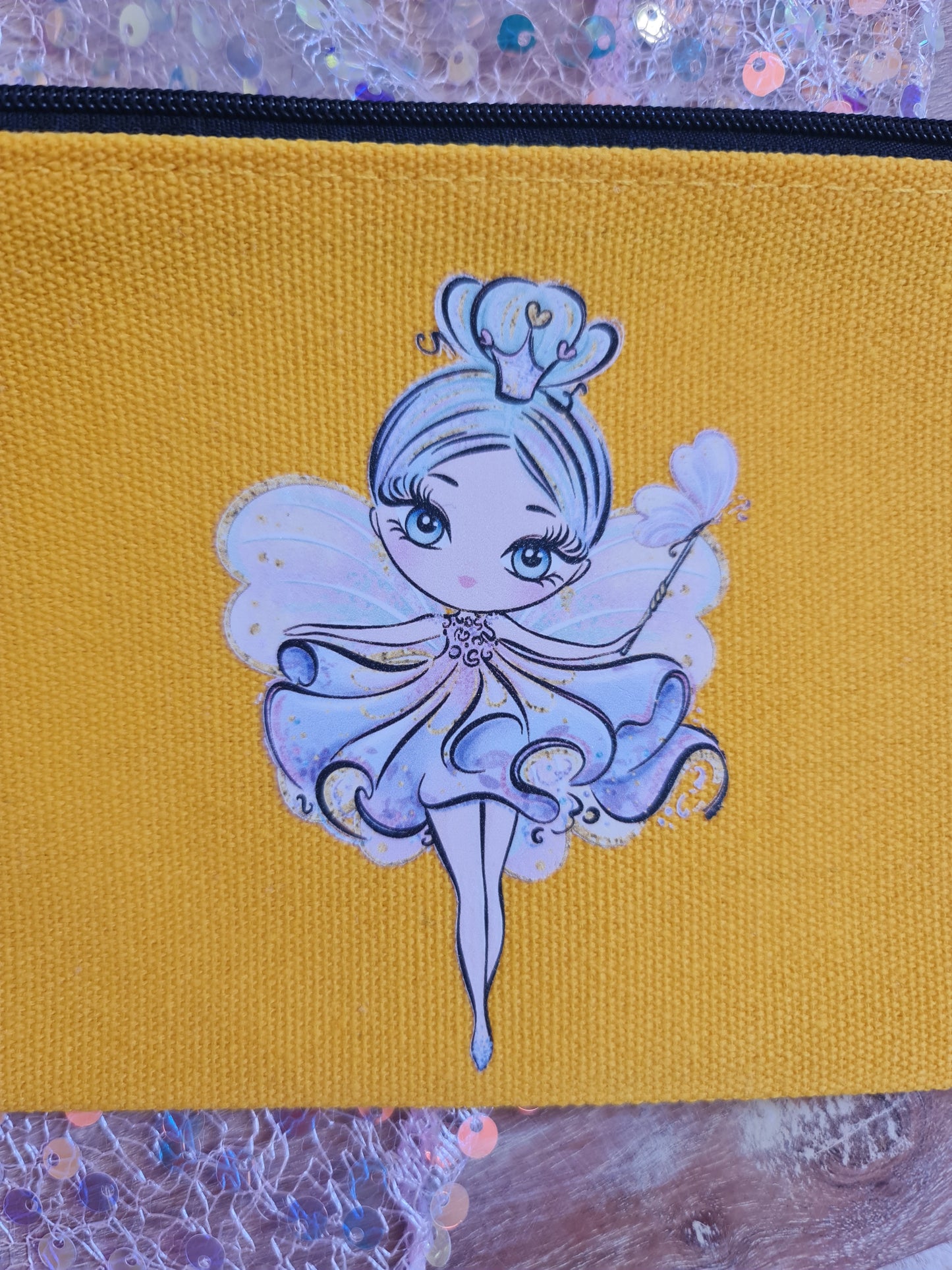 Yellow pencil case, cosmetic bag