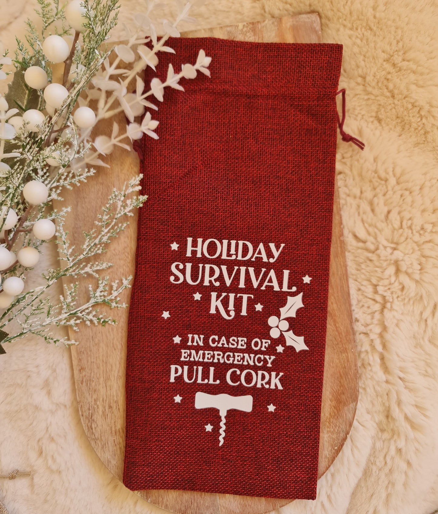 Wine gift bag red