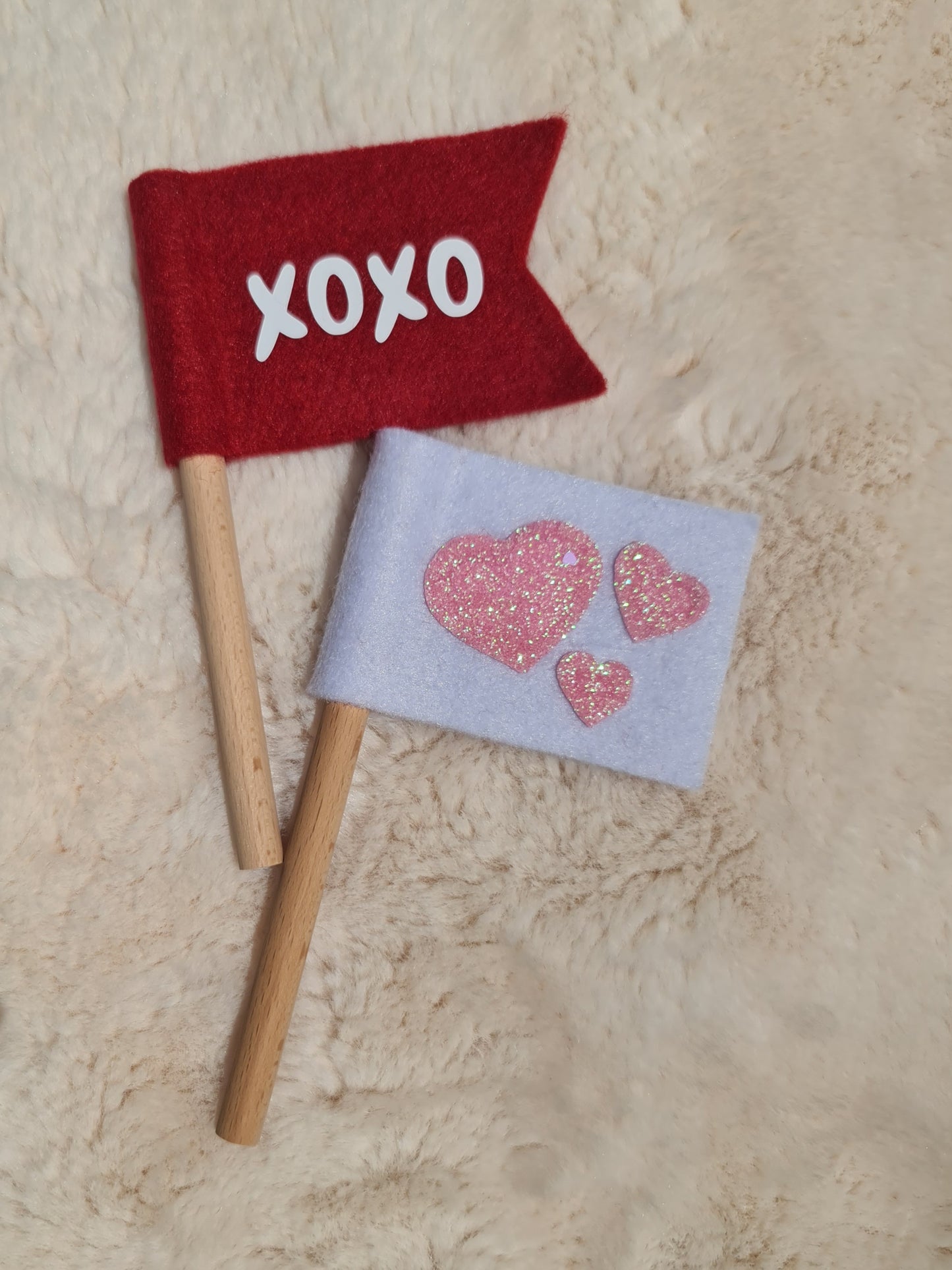 Love hearts felt flag