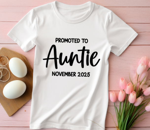 Promoted to Auntie t-shirt