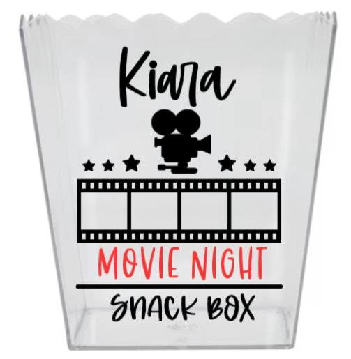 Personalised Movie Night Popcorn/Snack box