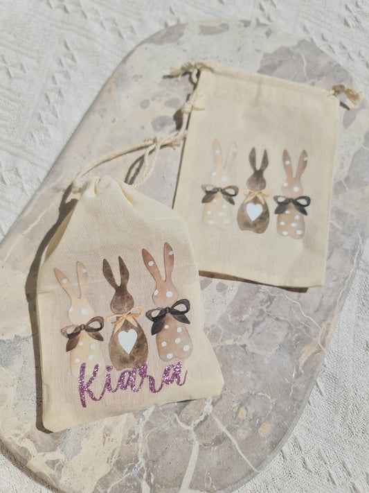 Small personalised drawstring Easter bag