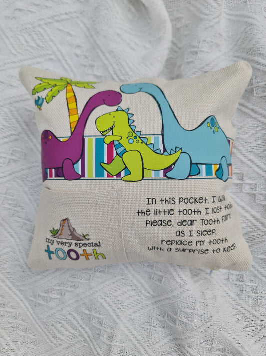 Dinosaur Tooth Fairy pillow