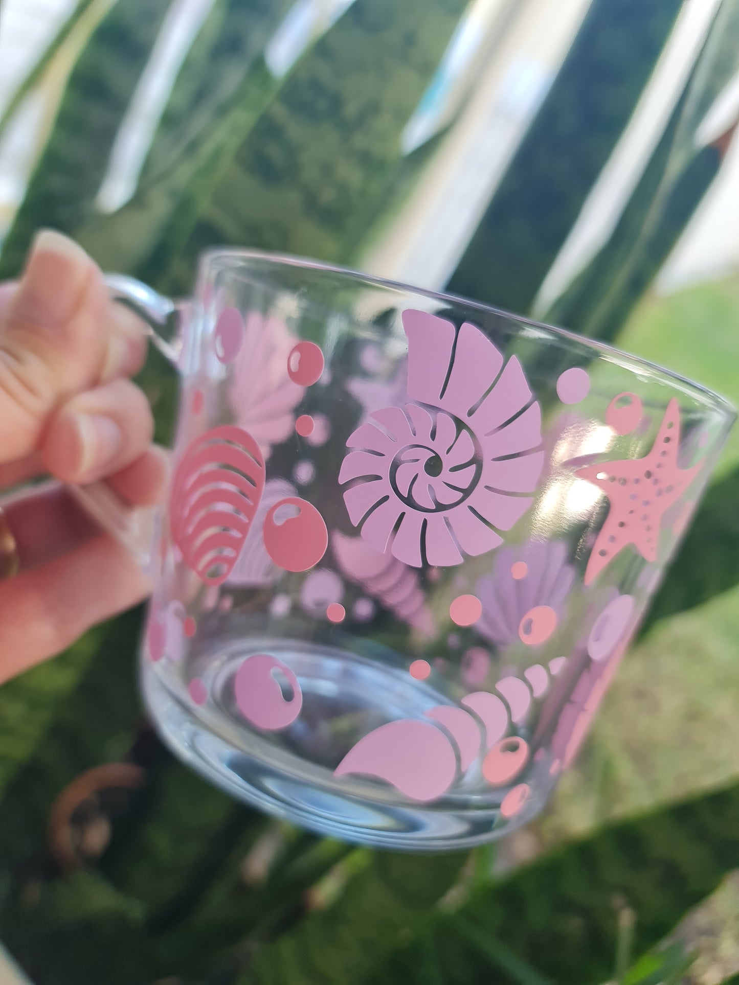 Seashell glass mug