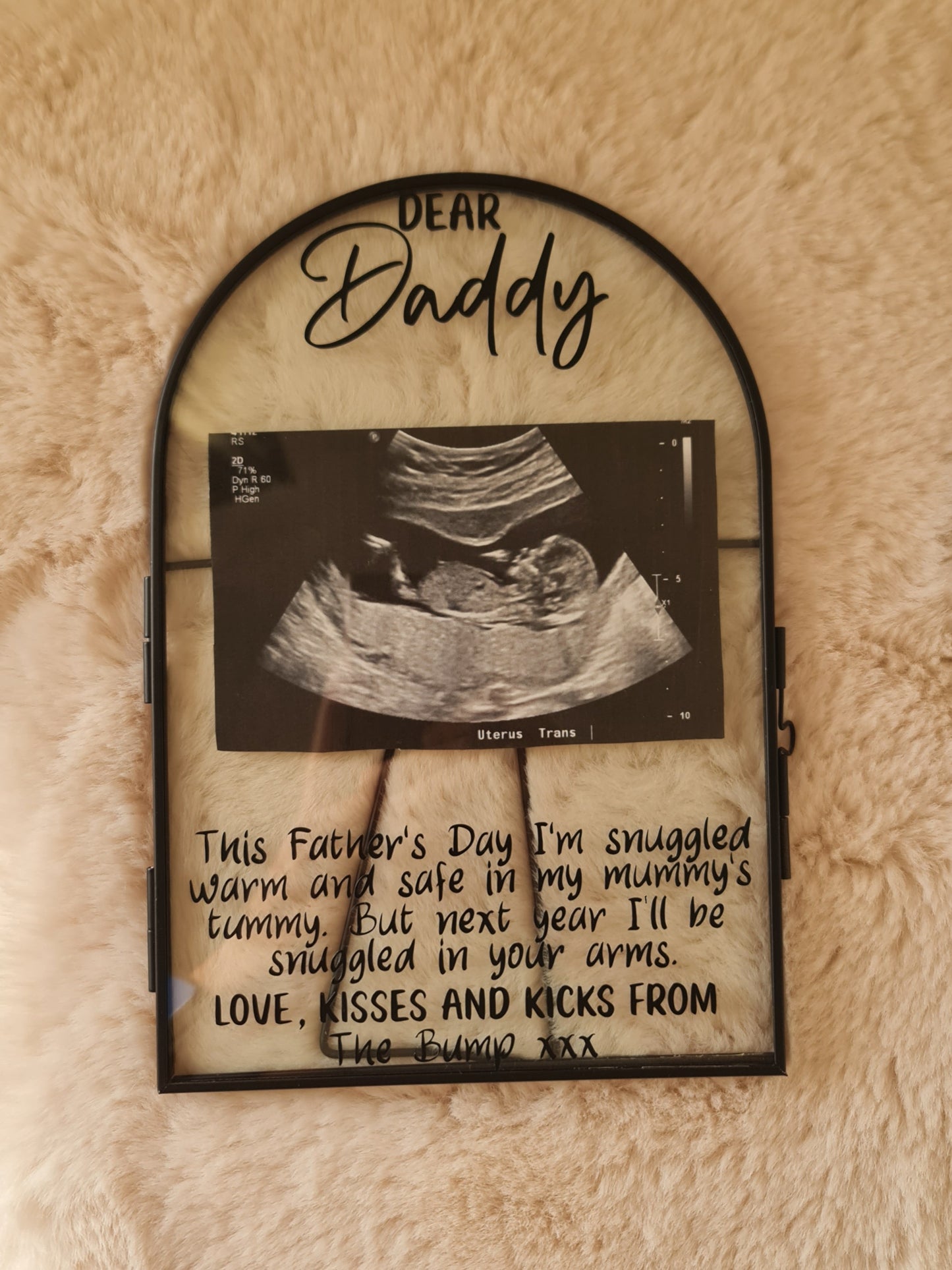 "Dear daddy" ultrasound photo frame