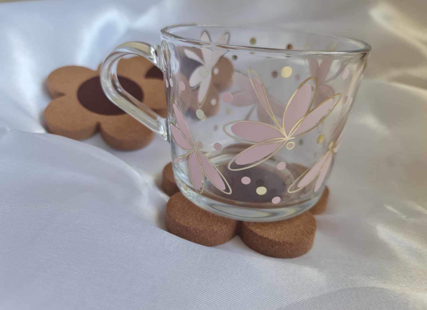 Dragonfly glass mug (pink)