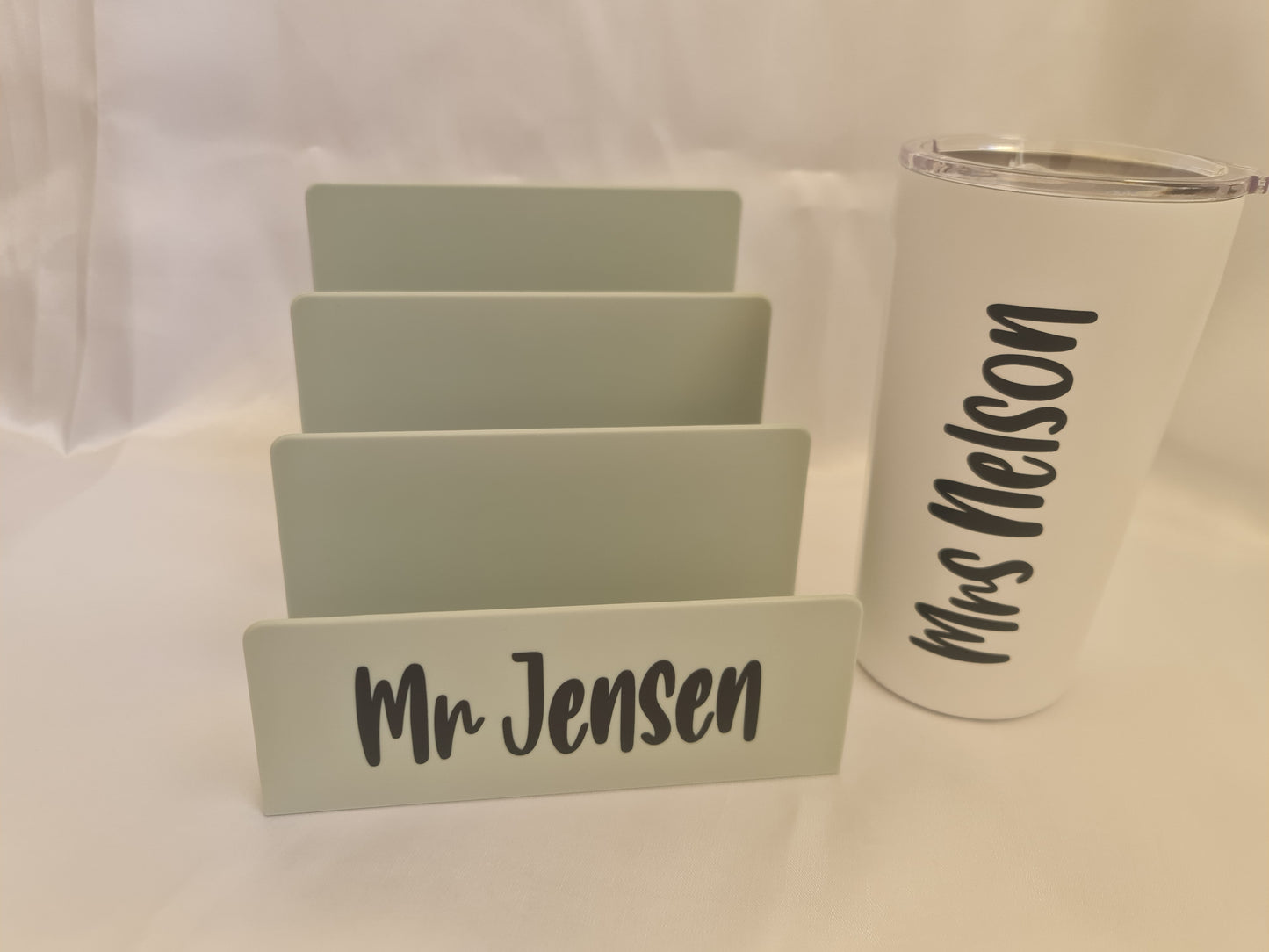 Personalised Book & File Holder – Custom Desk Organiser, Teacher Gift, Office Storage