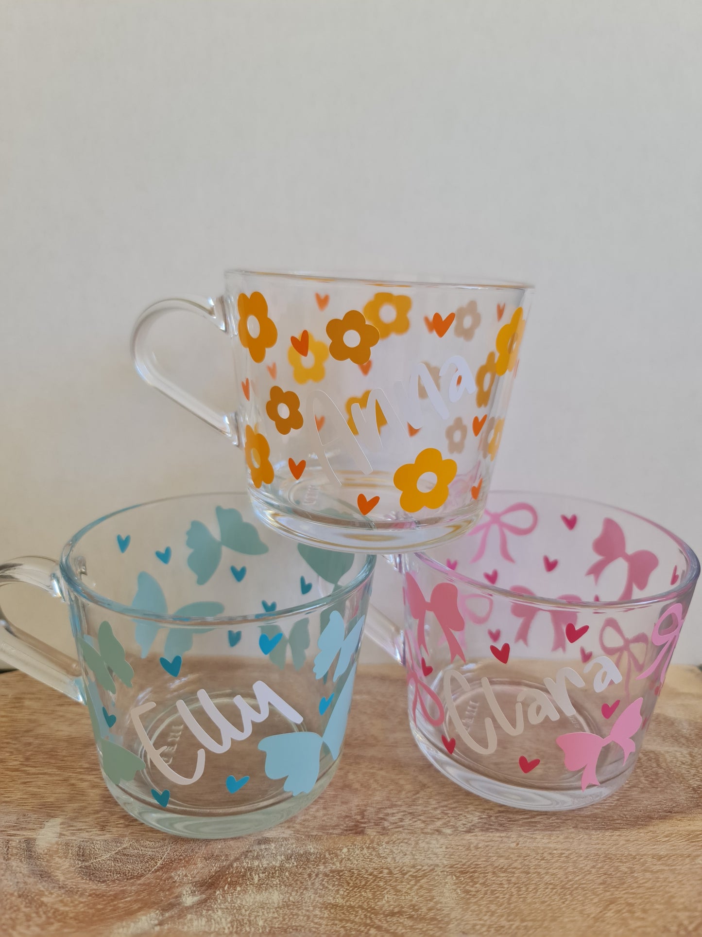 Personalised Flower Glass Mug