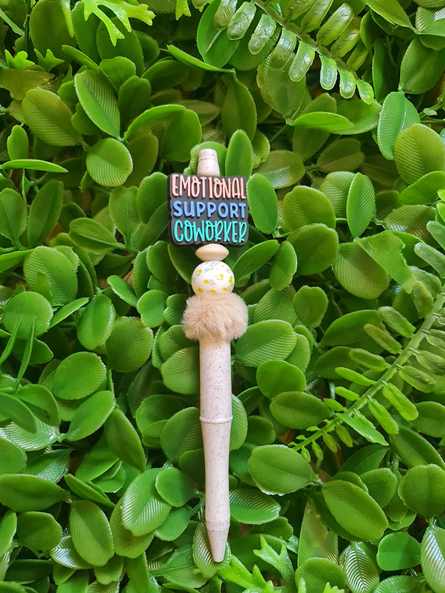 Emotional support co worker silicone beaded pen