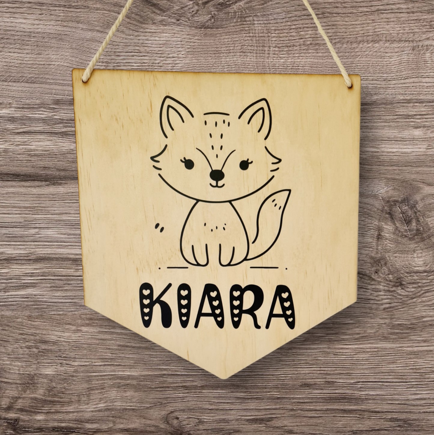 "Fox" kids name plaque