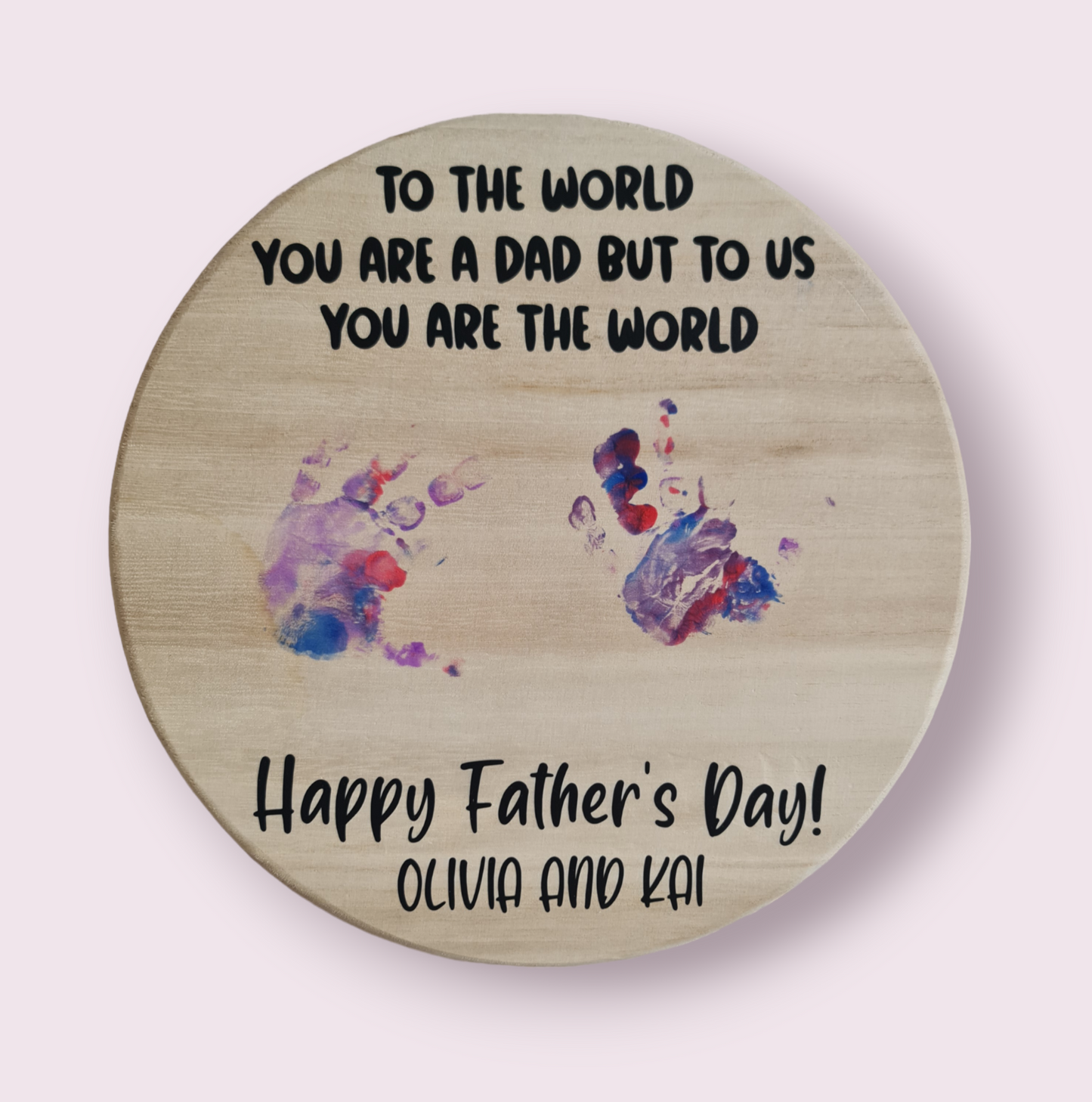 Father's Day handprint plaque (circle)