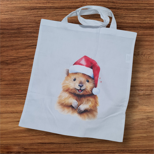 Christmas quokka tote bag