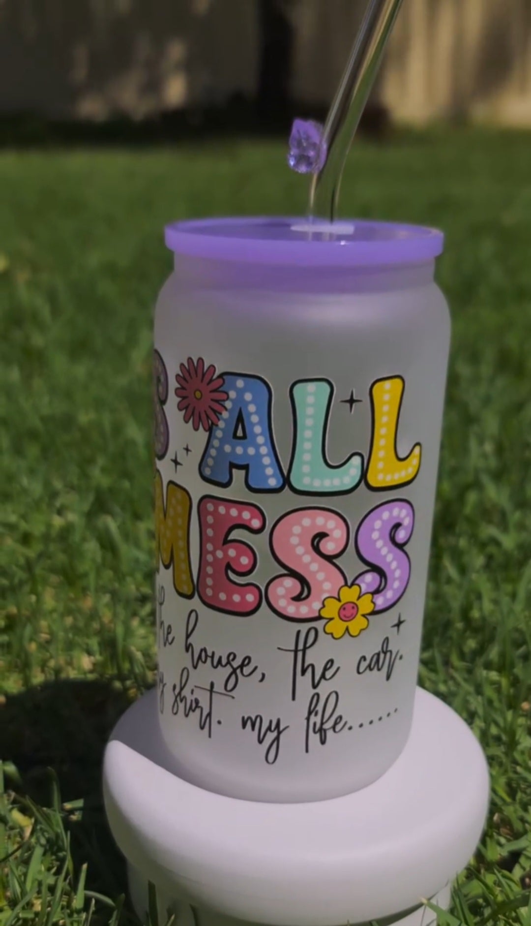 frosted glass cup 16oz