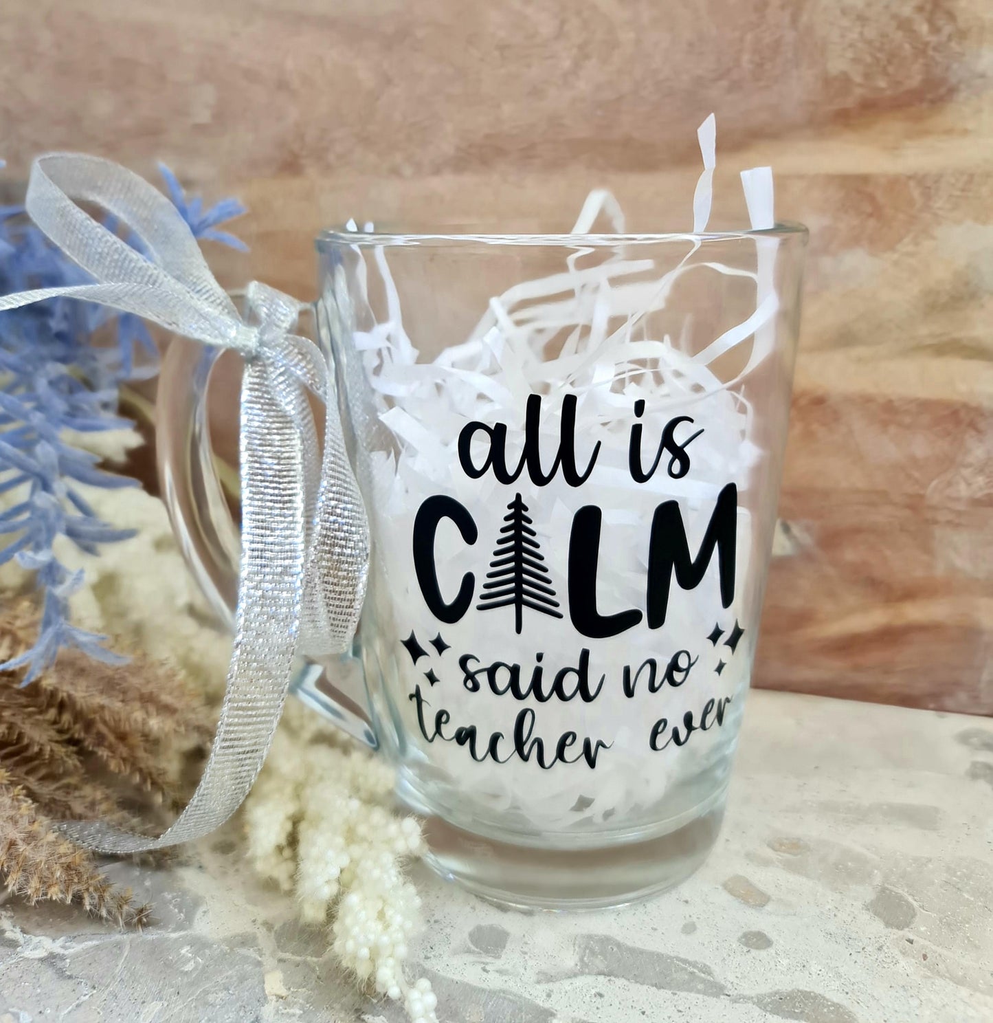 Teacher gift, coffee cup, all is calm teacher cup, Christmas theme coffee mug