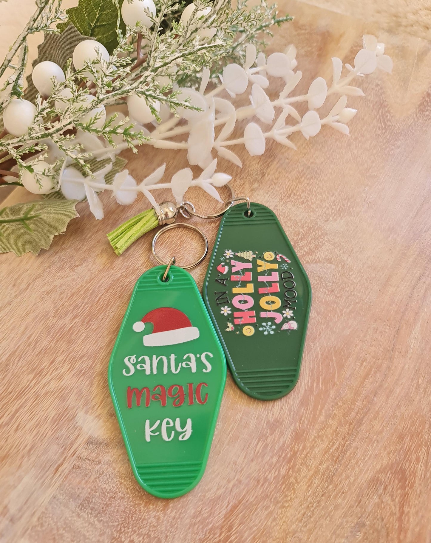 Motel keychain, Santa's magic key acrylic keychain
