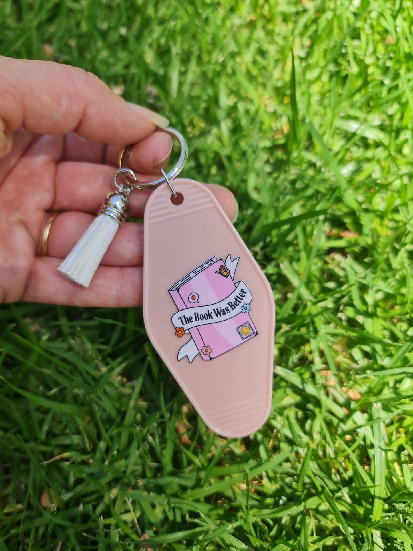 Motel keychain, acrylic keychain The book was better
