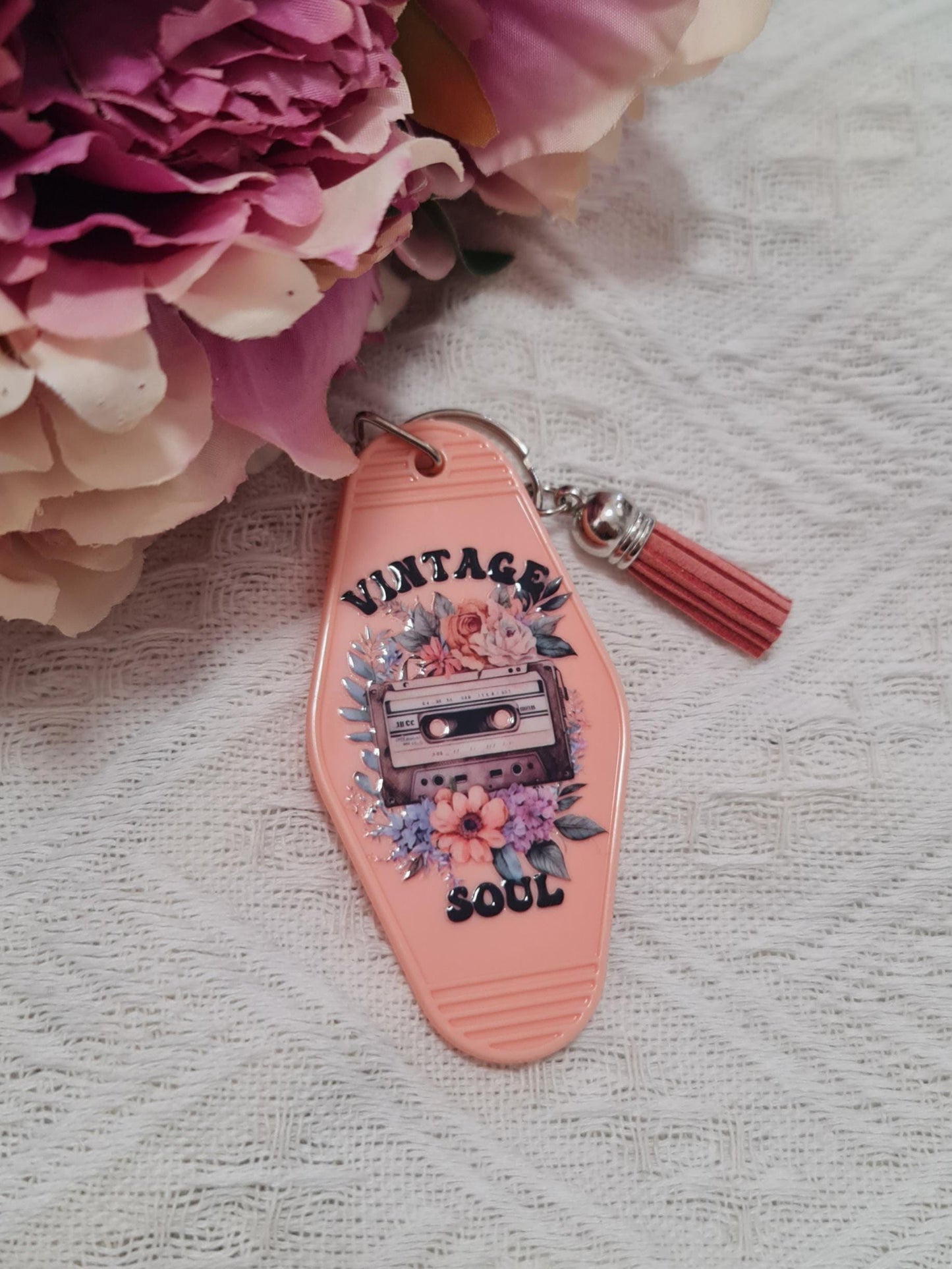 Motel keychain, acrylic keychain, trendy motel keychains, vintage soul