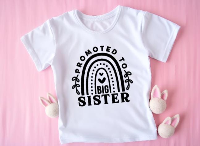 Baby Announcement T-Shirt. Big Sister Outfit, New Baby Arrival