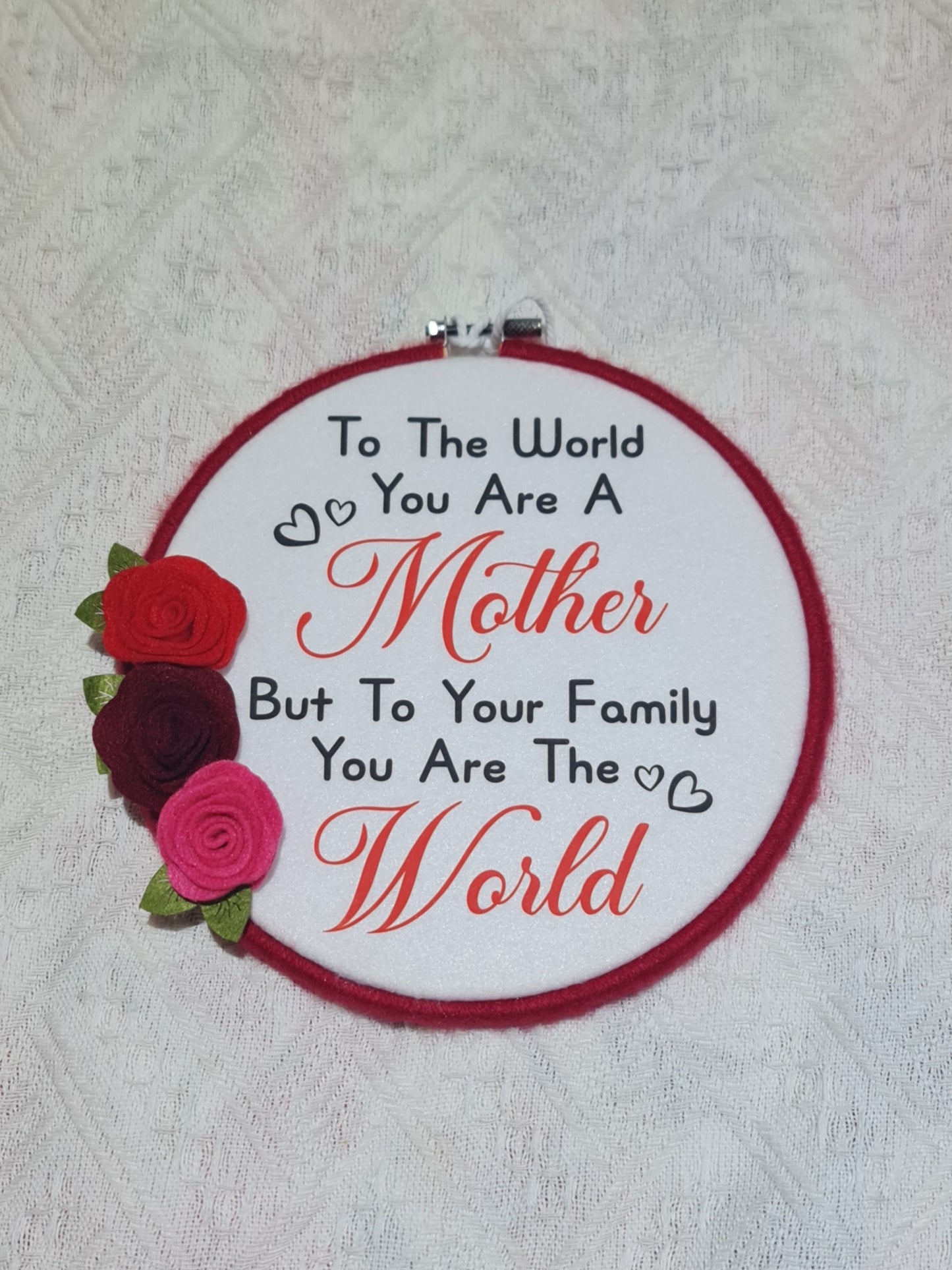 Mother's Day decor hoop, wall hanging