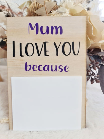 Personalised "I love you" note board