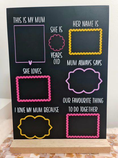 Customisable plaque for Mum