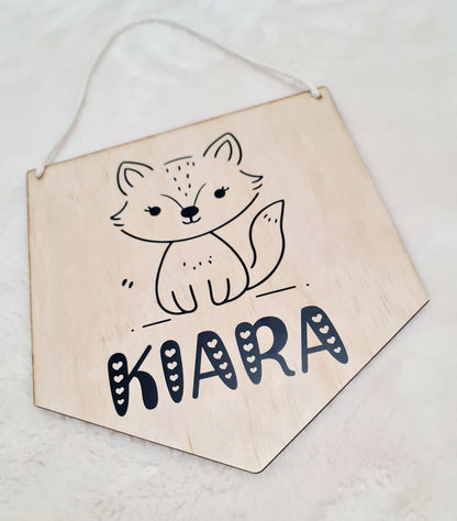 "Fox" kids name plaque