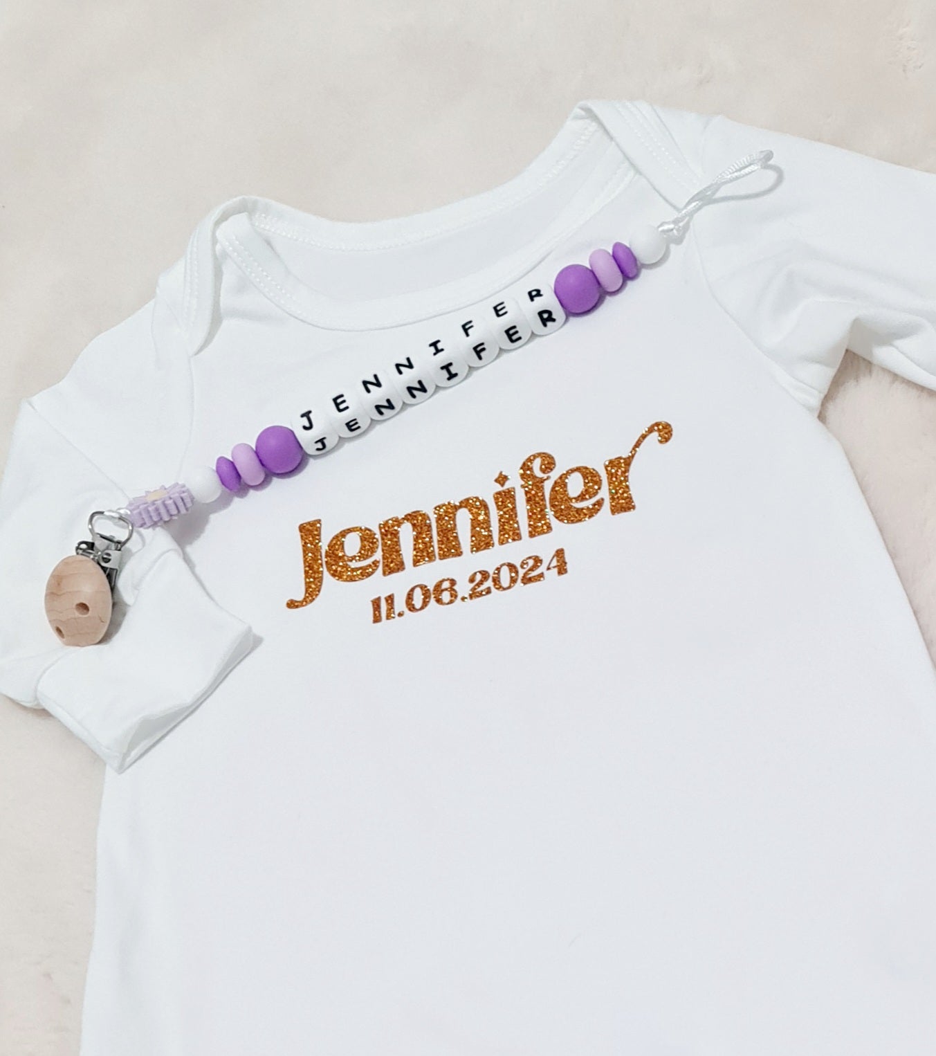 Jennifer personalised dummy clip