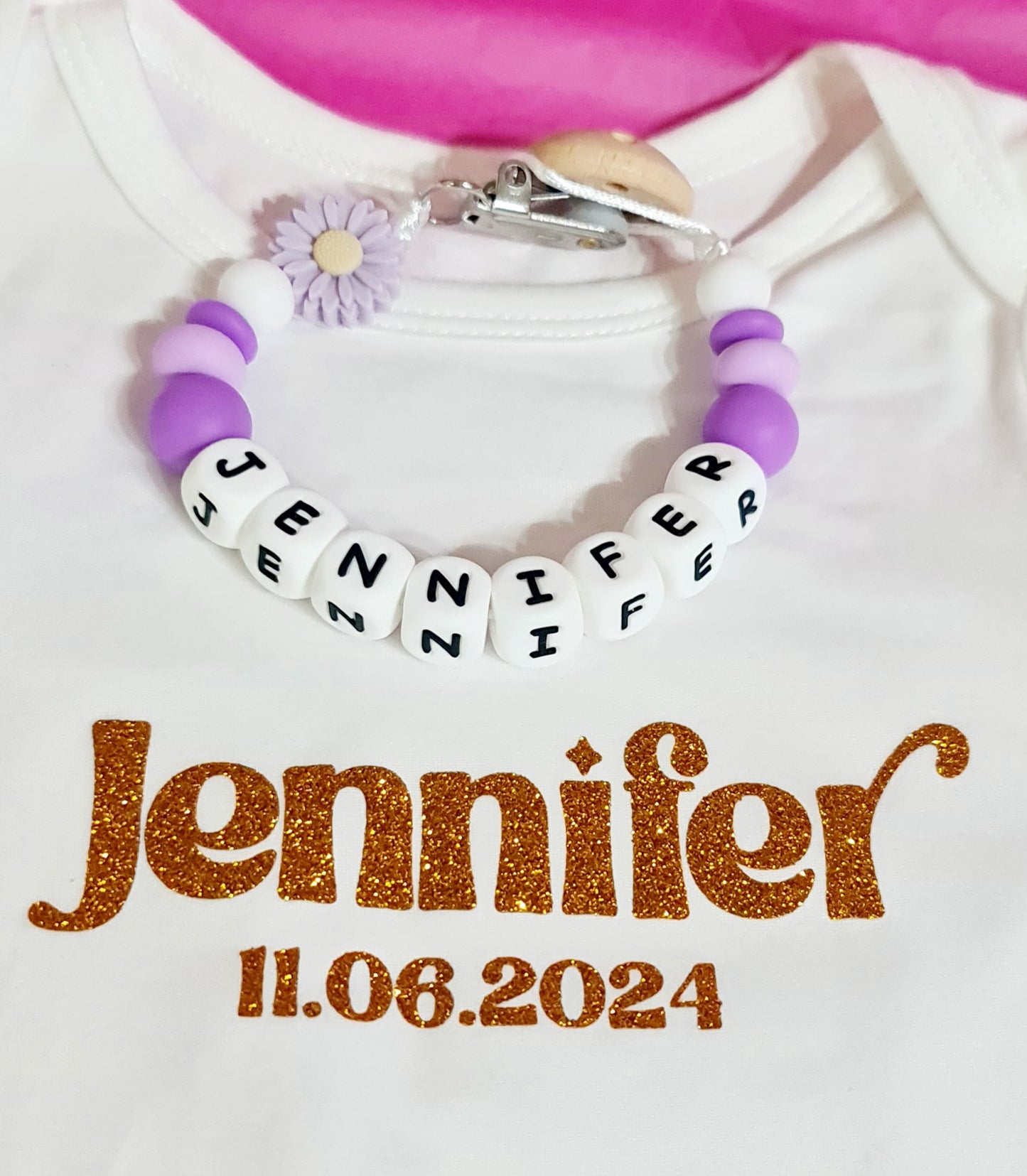 Jennifer personalised dummy clip