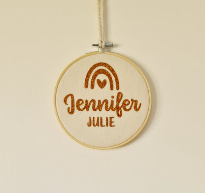 Personalised wall decoration hoop
